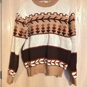 Vintage Silton California Men’s Knit Sweater – Southwestern Pattern – Size L